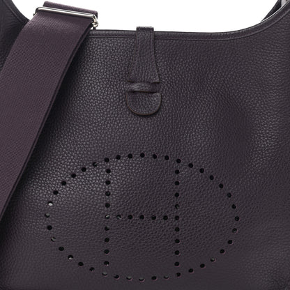 Hermes Taurillon Clemence Evelyne III PM Raisin 8 of 13