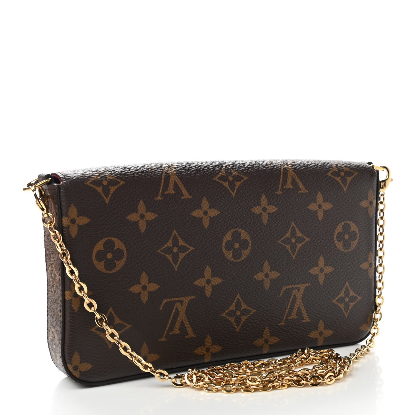 Monogram Pochette Felicie Chain Wallet Fuchsia