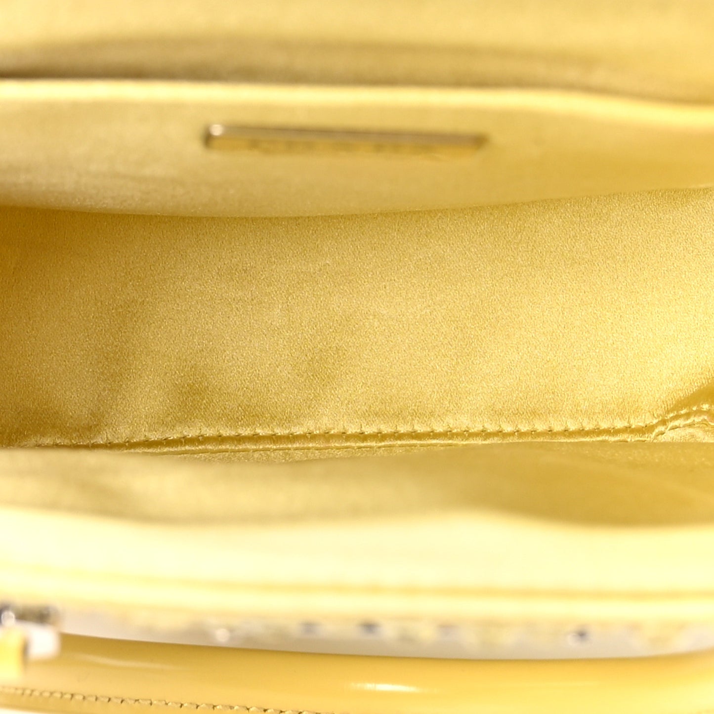 Satin Crystal Metal Triangle Logo Small Double Handle Crossbody Tote Ananas