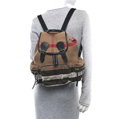 Burberry Canvas Mega Check Medium Rucksack Backpack Black 2 of 9