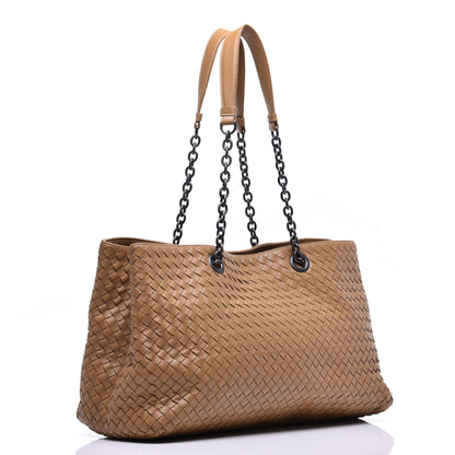 Bottega Veneta Nappa Intrecciato Large Classic Chain Strap Tote Almond 3 of 8