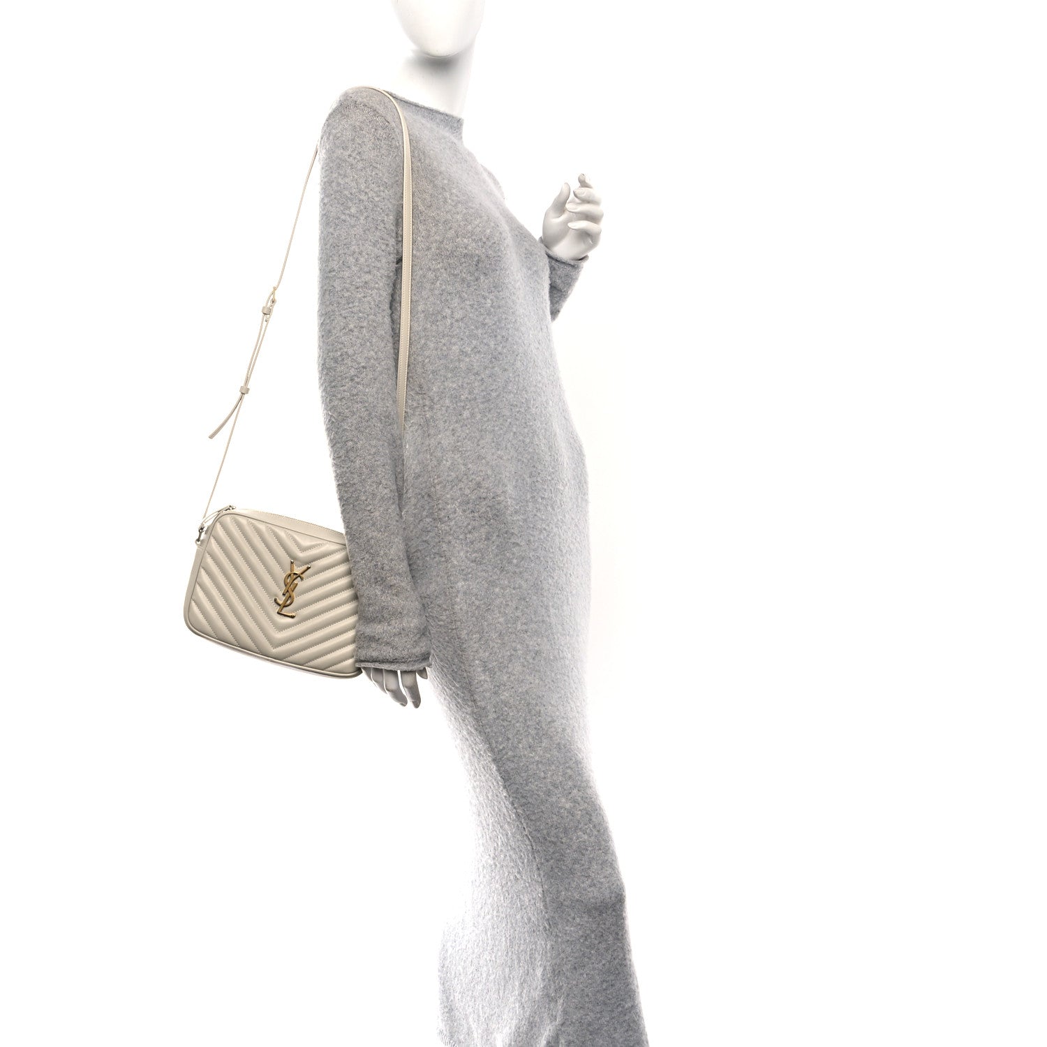Saint Laurent Calfskin Matelasse Monogram Lou Camera Bag Crema Soft 3 of 10