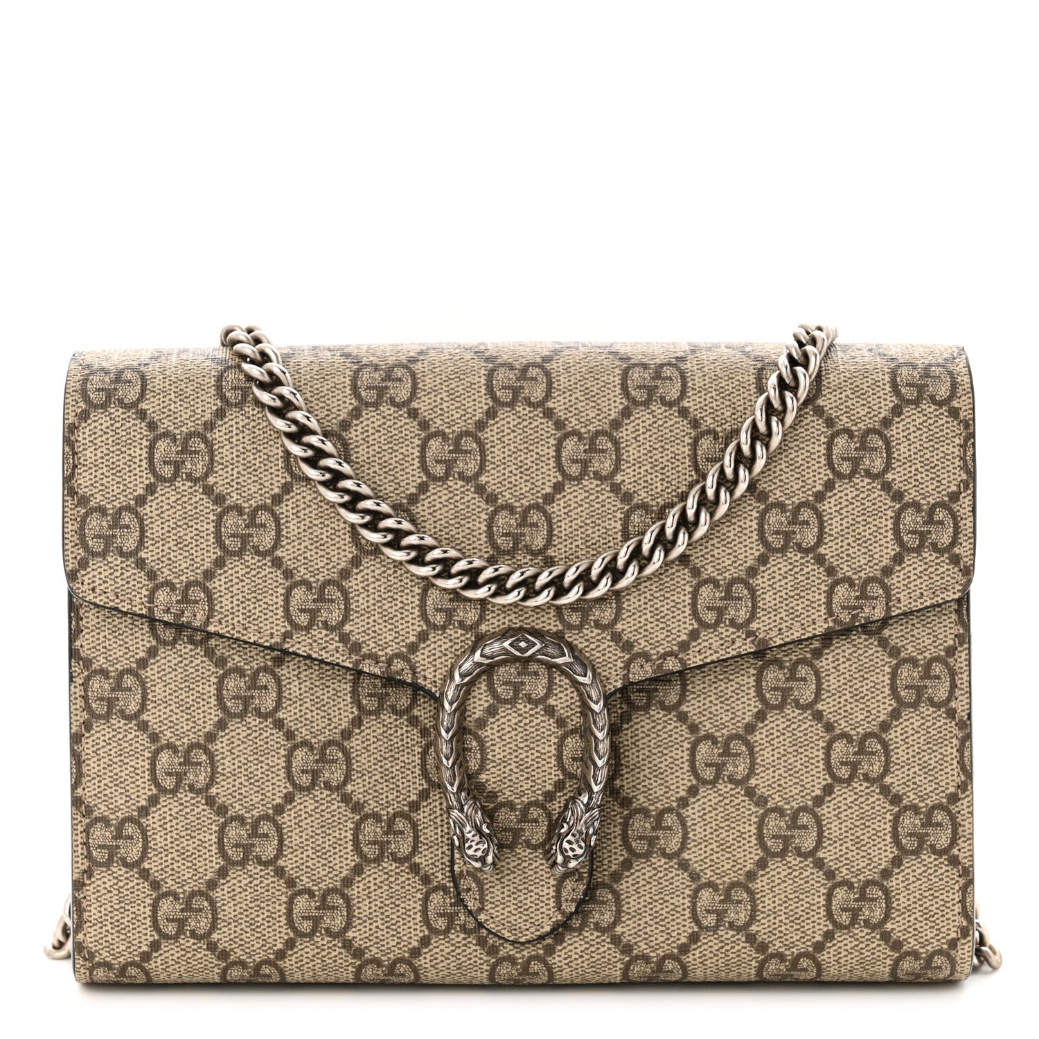 Gucci GG Supreme Monogram Mini Dionysus Chain Wallet Beige Black 1 of 11