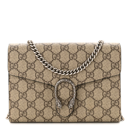 Gucci GG Supreme Monogram Mini Dionysus Chain Wallet Beige Black 1 of 11