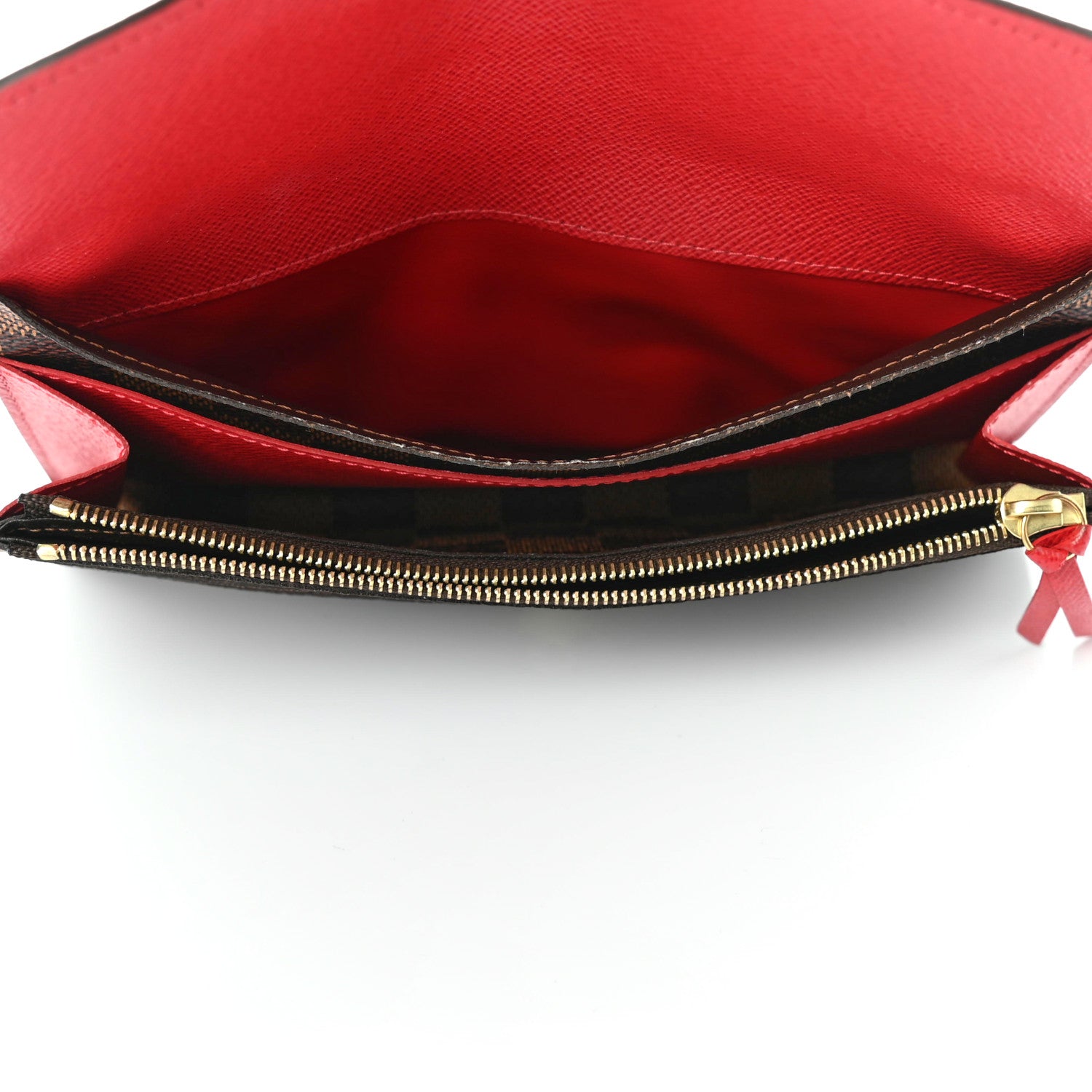 Louis Vuitton Damier Ebene Emilie Wallet Red 5 of 7