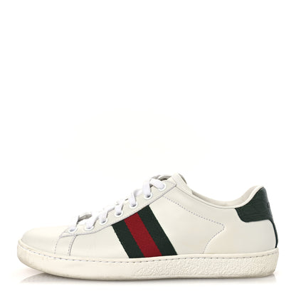 Gucci Calfskin Crocodile Web Womens Ace Sneakers 36 White Green 1 of 14