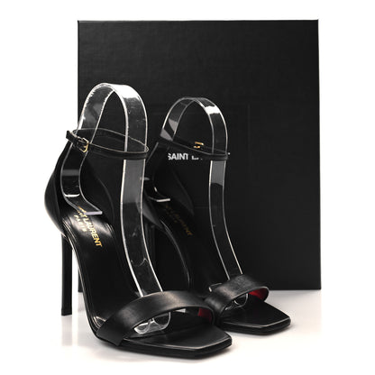 Saint Laurent Calfskin Amber 105 Ankle Strap Sandals 36 Black 10 of 10