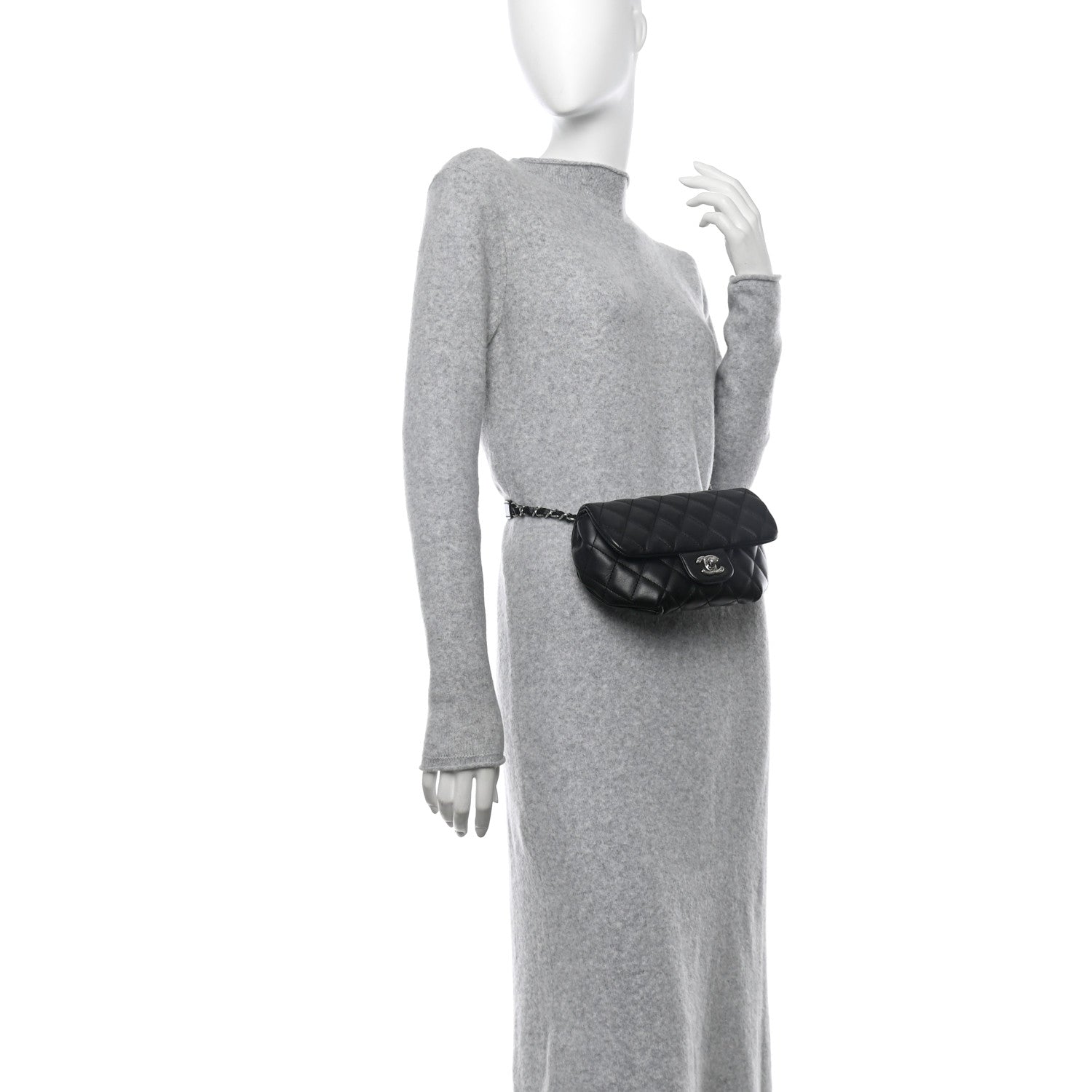 Chanel Calfskin Quilted CC Uniform Flap Belt Bag Black 2 of 12