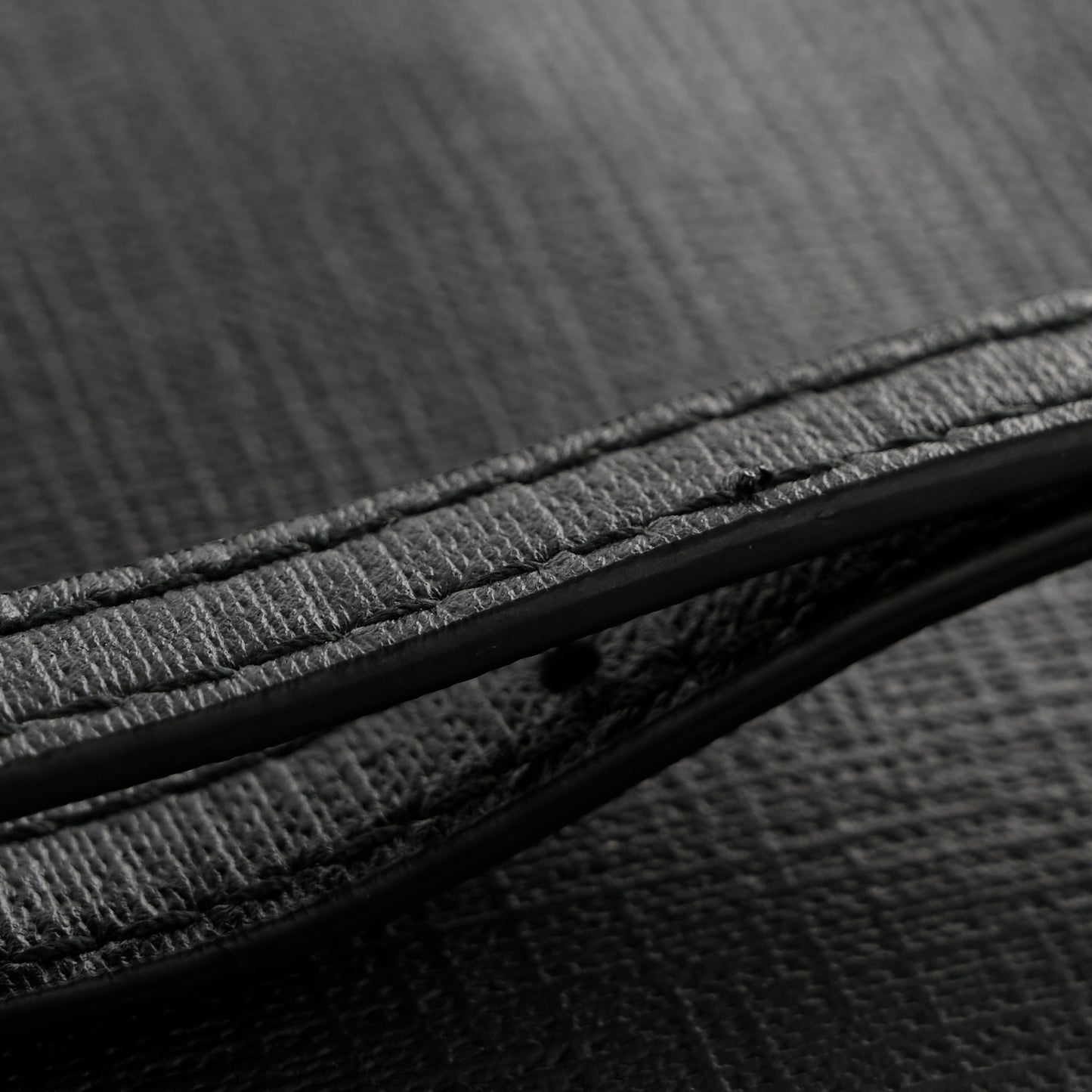 Squared Calfskin Logo Shopping Phone Holder Bag Black