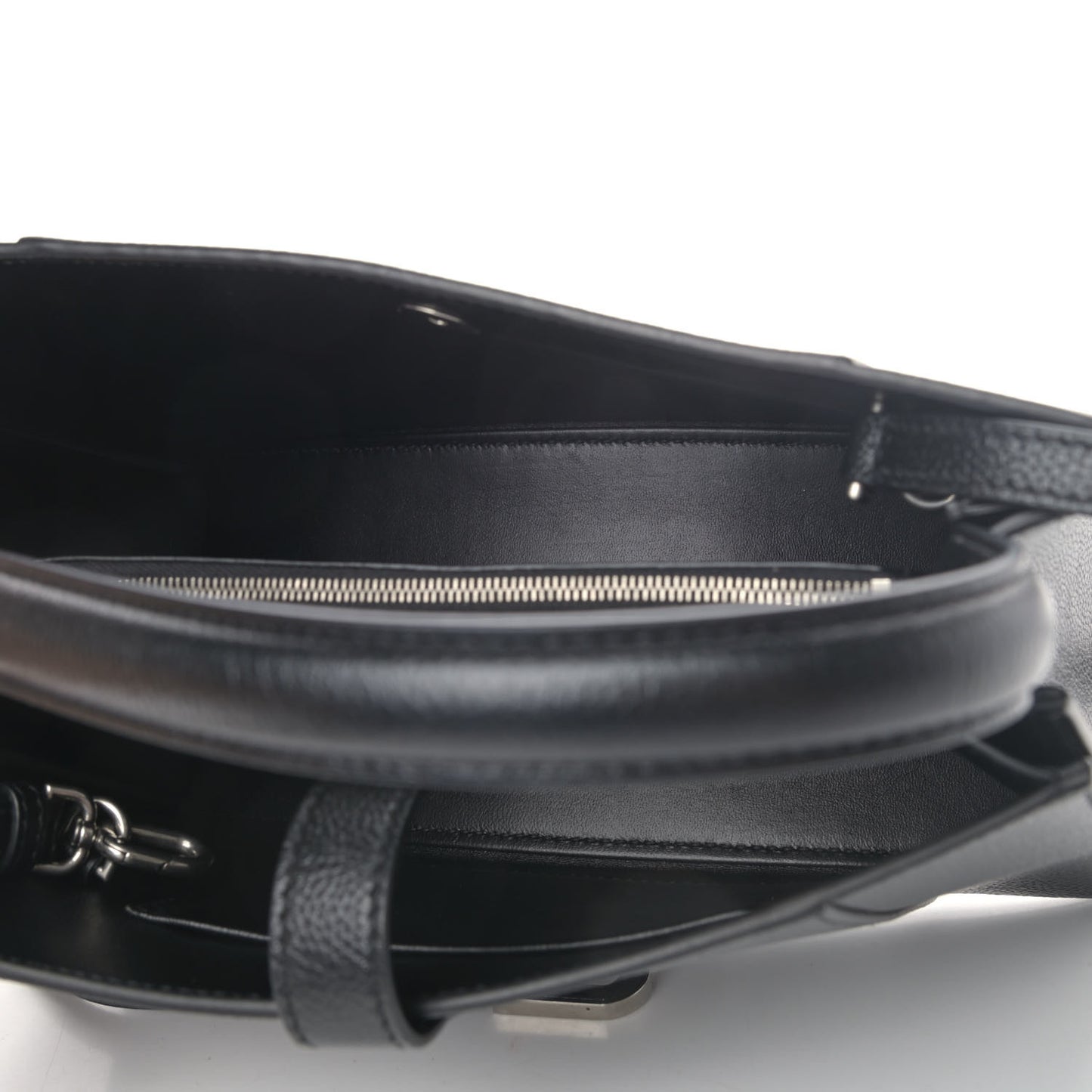 Grained Calfskin XS Hourglass East West Tote Black