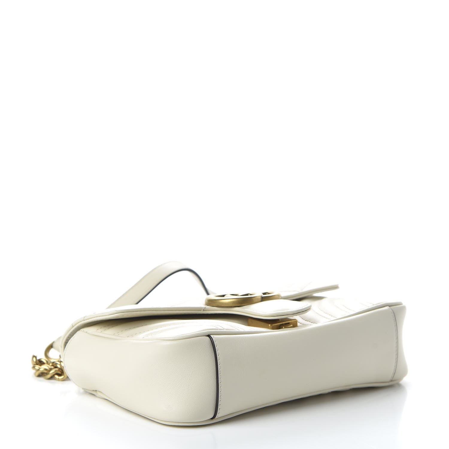 Gucci Calfskin Matelasse Mini GG Marmont Shoulder Bag White 4 of 10
