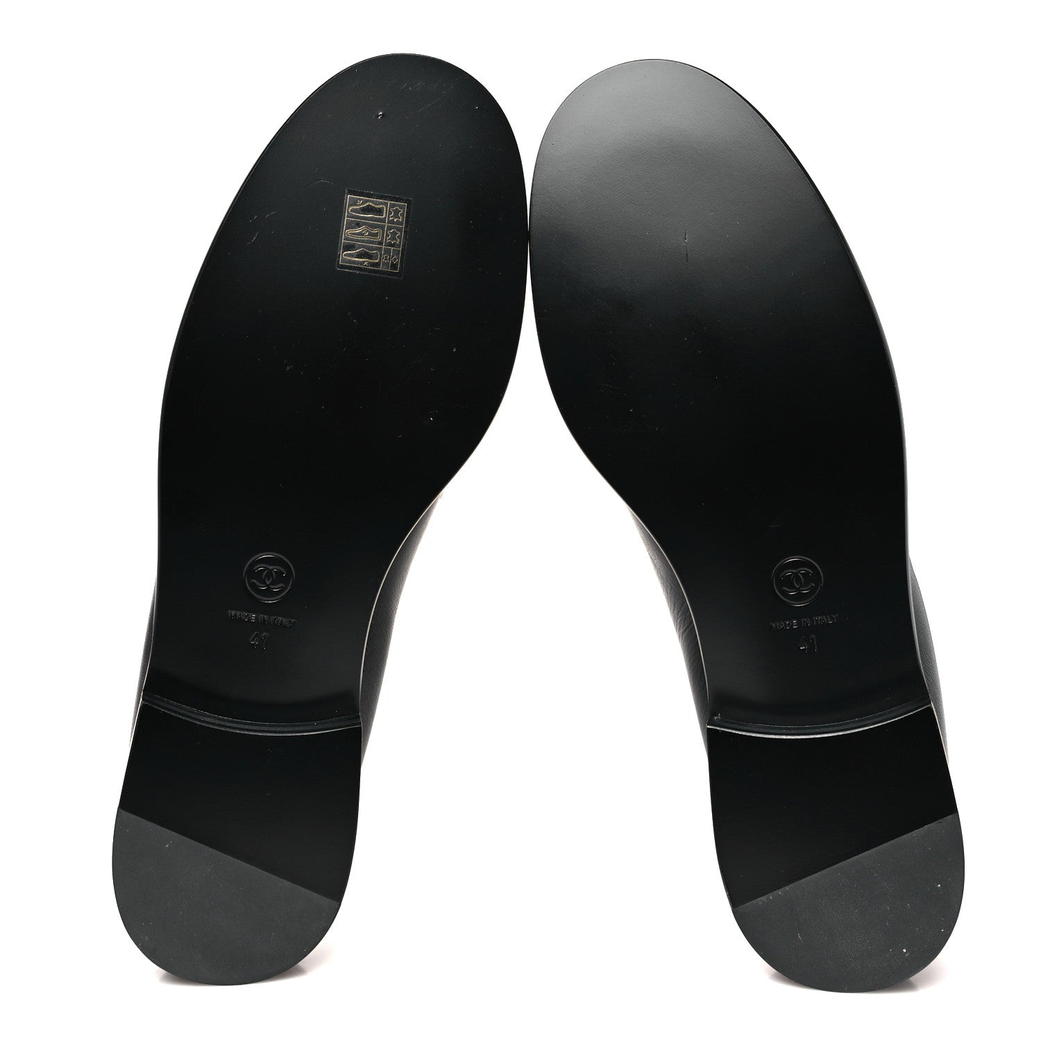 Chanel Lambskin CC Mocassin Loafers 41 Black 6 of 10
