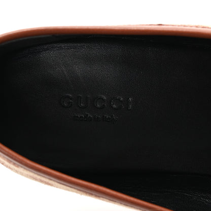 Gucci Canvas GG Monogram Horsebit Womens Jordaan Loafers 39.5 Beige Ruggine Rust 8 of 10