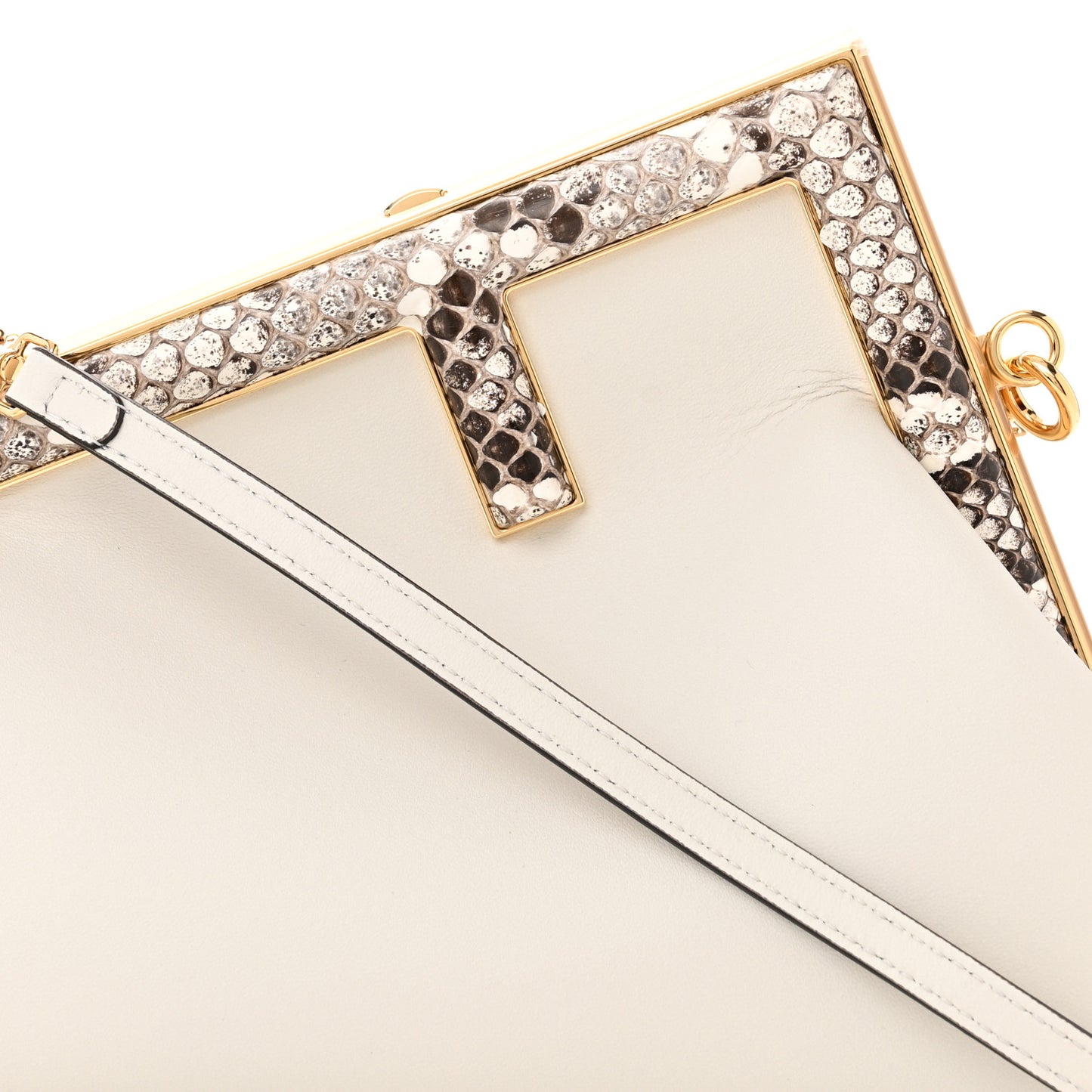 Shiny Nappa Snakeskin Small Fendi First White Roccia