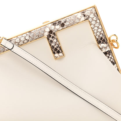 Fendi Shiny Nappa Snakeskin Small Fendi First White Roccia 8 of 10