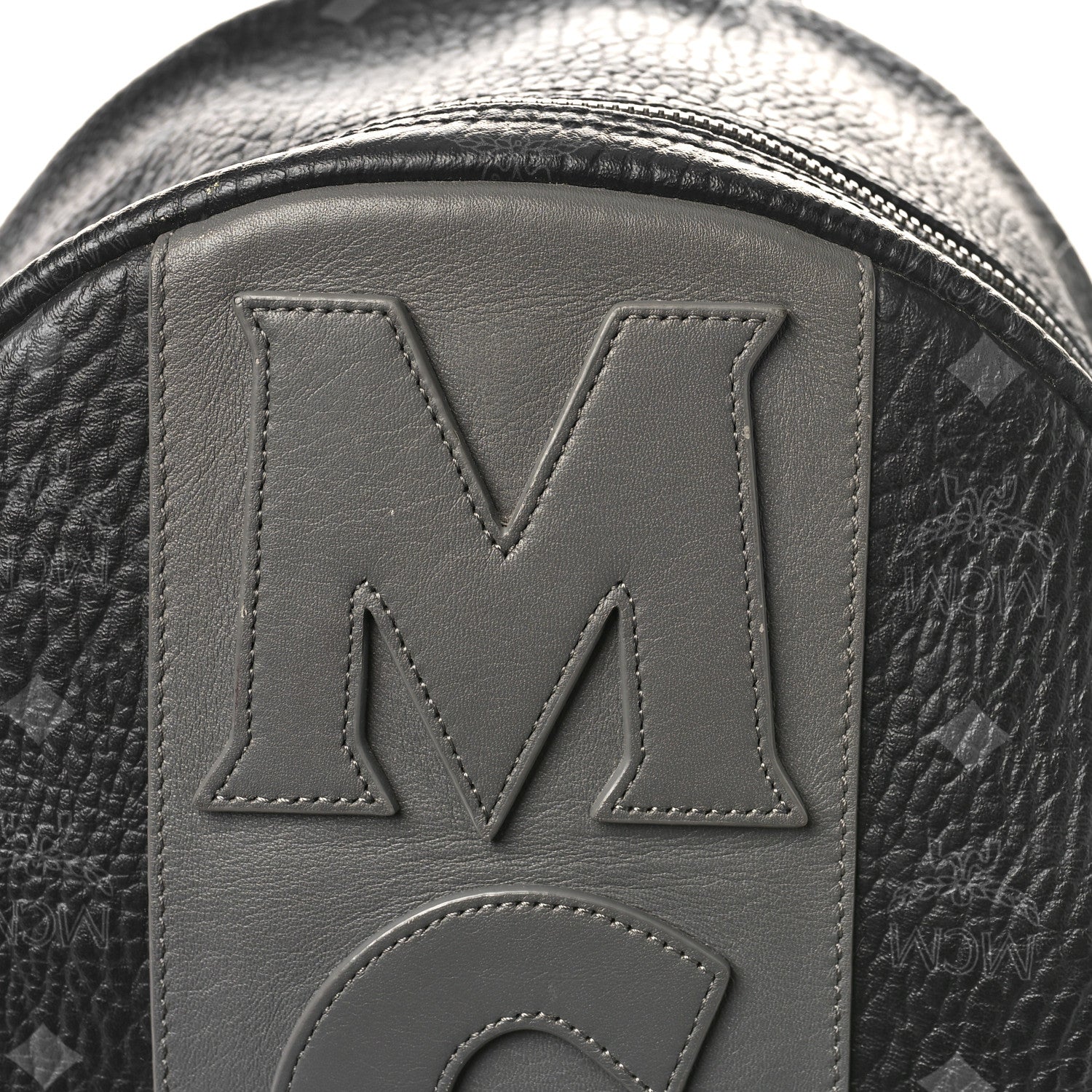 MCM Visetos Medium Stark Logo Stripe Backpack Black 9 of 13