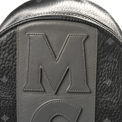 MCM Visetos Medium Stark Logo Stripe Backpack Black 9 of 13