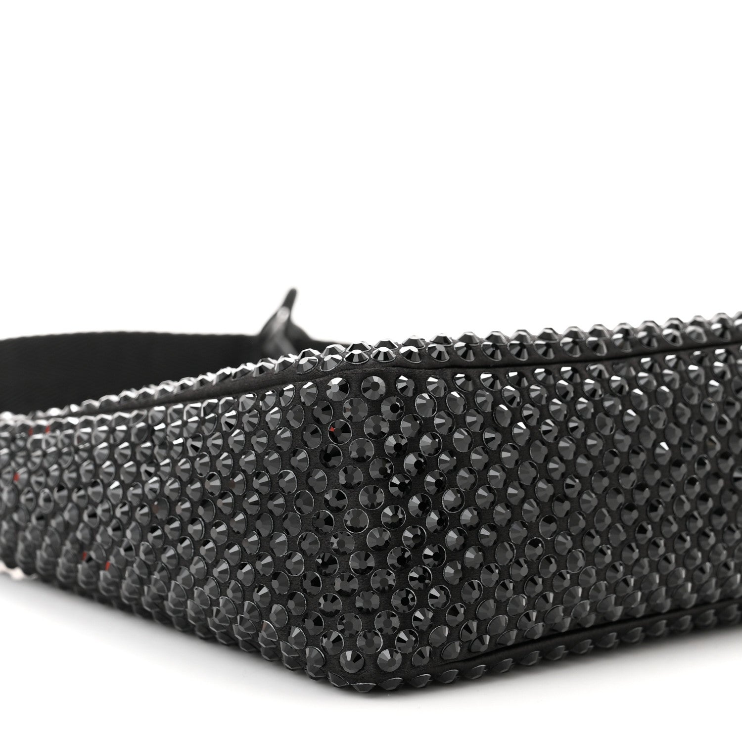 Prada Satin Crystal Mini Re-Edition 2000 Bag Black 9 of 12