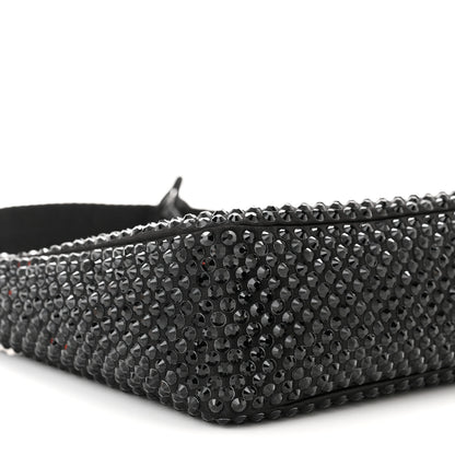 Prada Satin Crystal Mini Re-Edition 2000 Bag Black 9 of 12