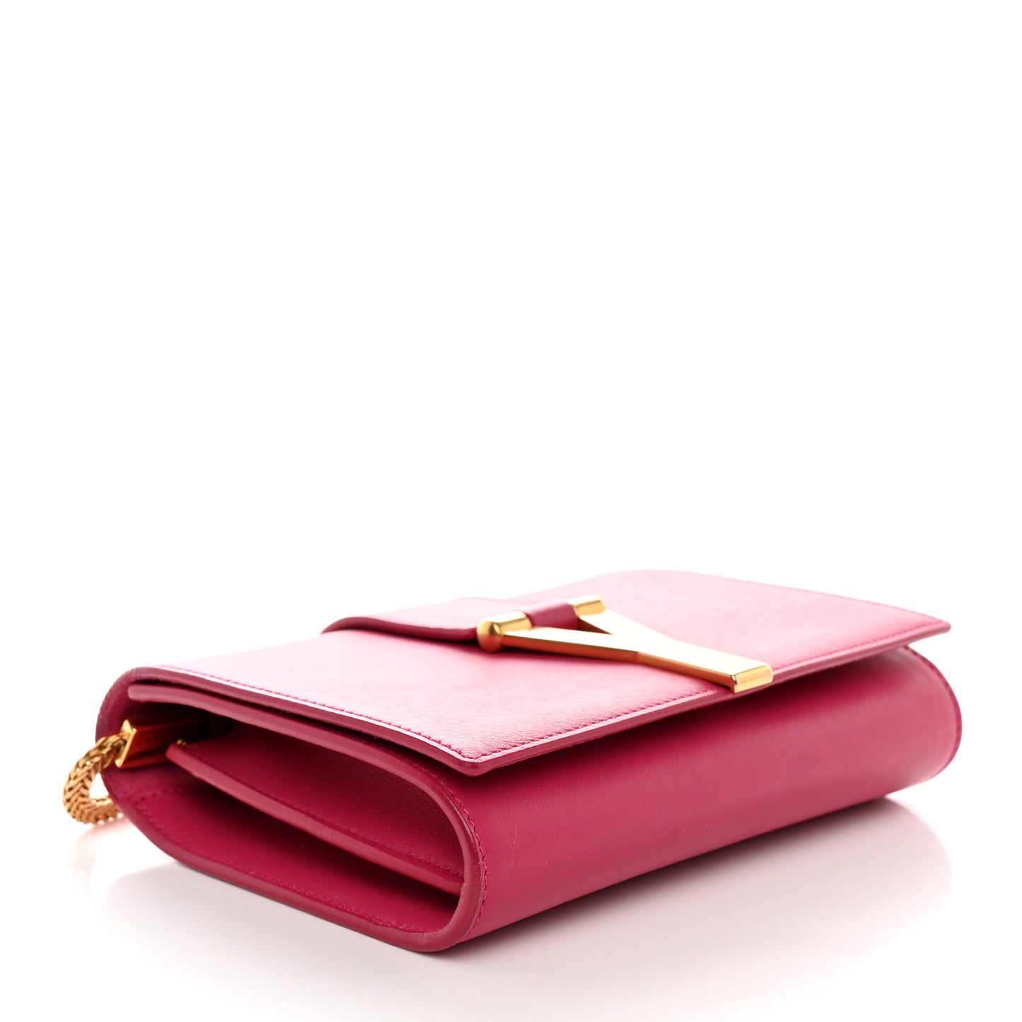 Calfskin Small Classic Y Satchel Fuchsia