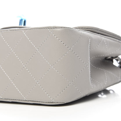 Chanel Lambskin Quilted Mini Square Flap Light Grey 9 of 11