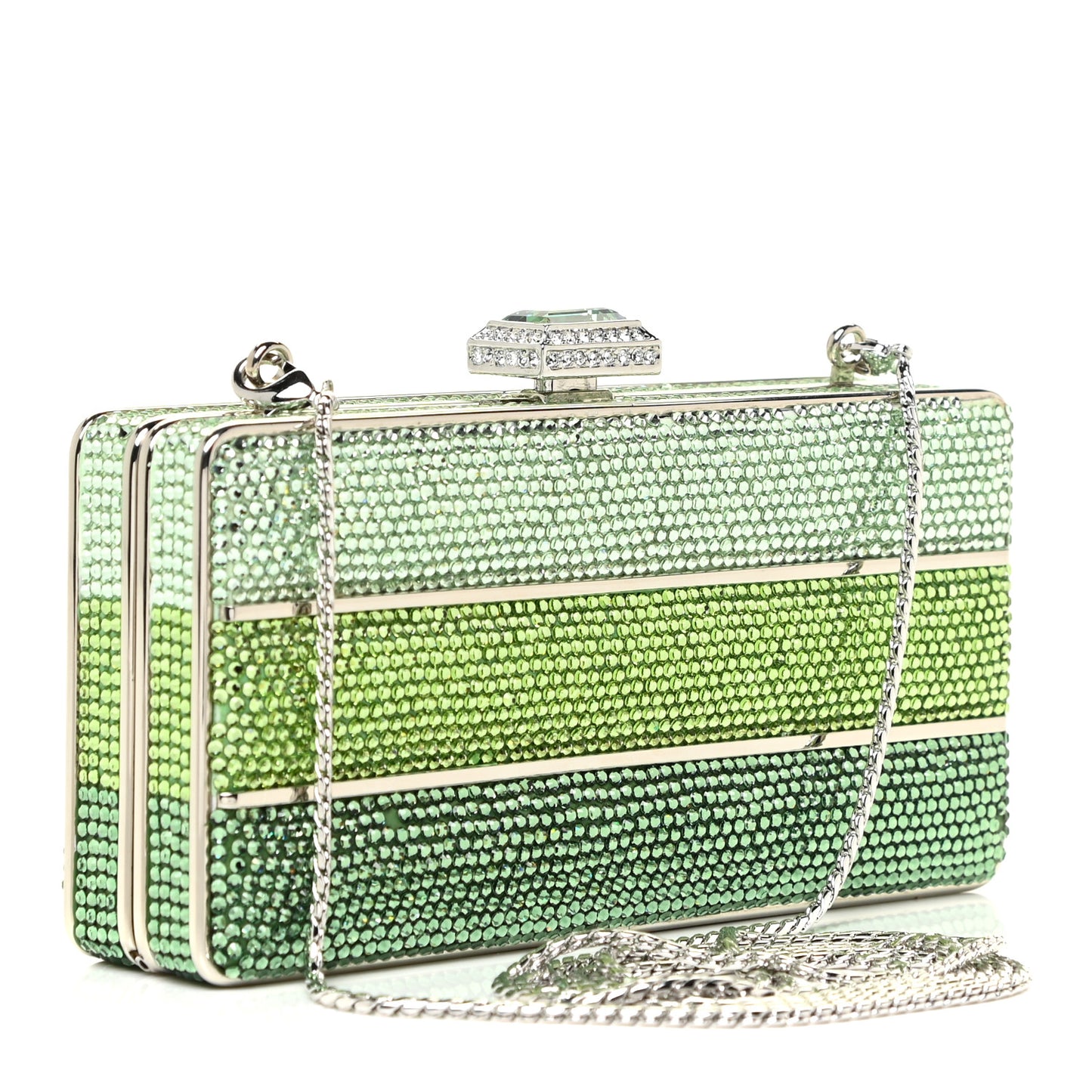 Swarovski Crystal Minaudiere Clutch Green