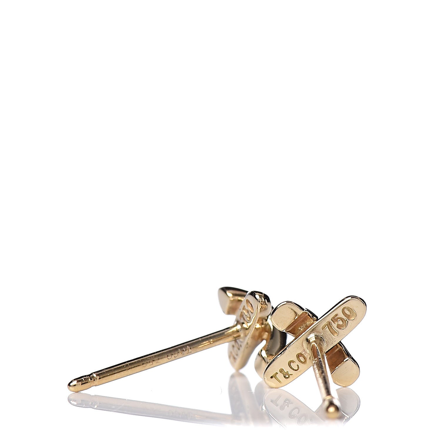 Tiffany 18K Yellow Gold Diamond Cross Stitch X Stud Earrings 4 of 4