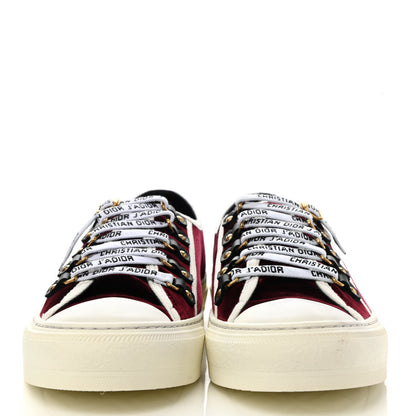 Christian Dior Velvet Walk'N'Dior Low Top Sneakers 41 Deep Amaranth 2 of 9