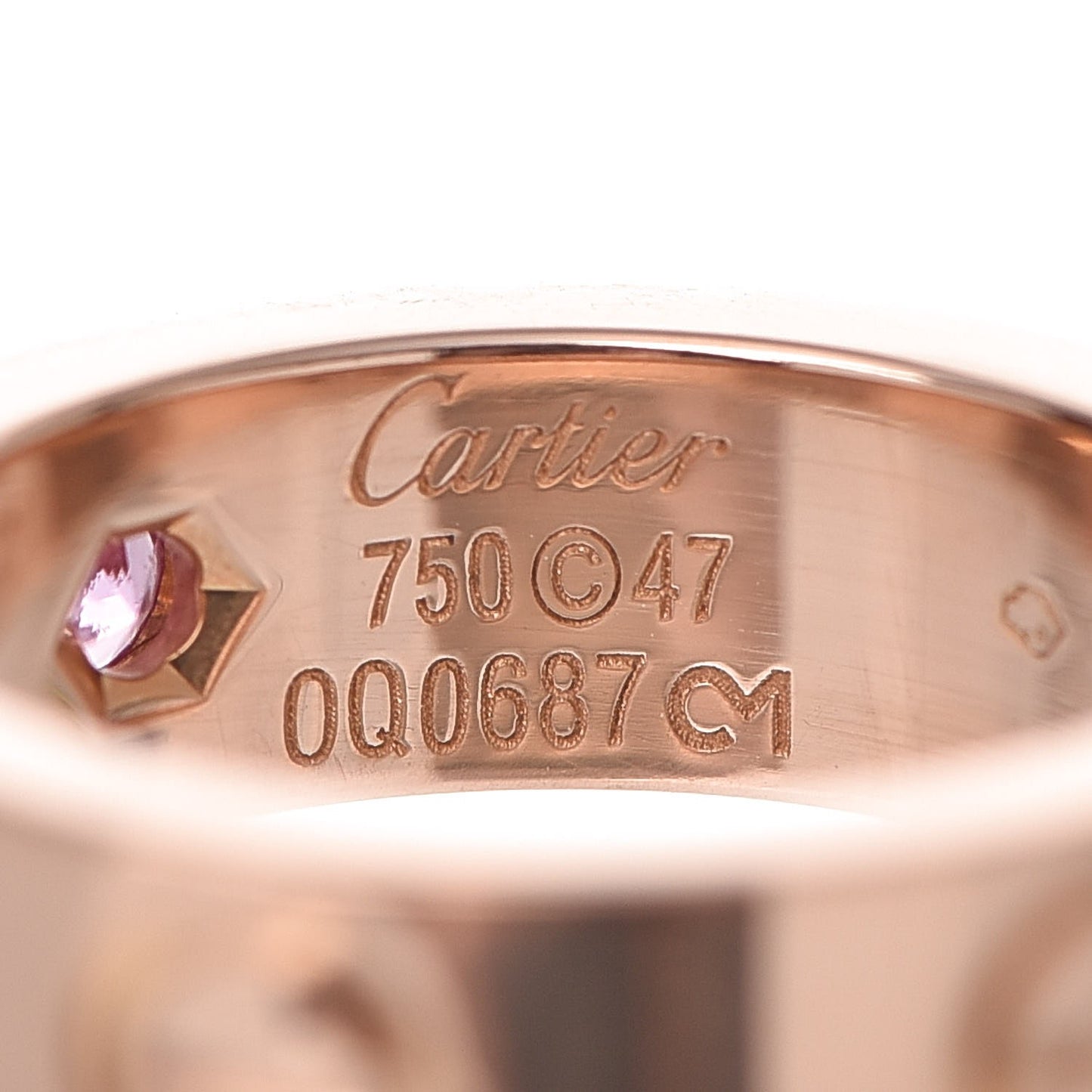 18K Pink Gold Pink Sapphire 5.5mm LOVE Ring 47 4