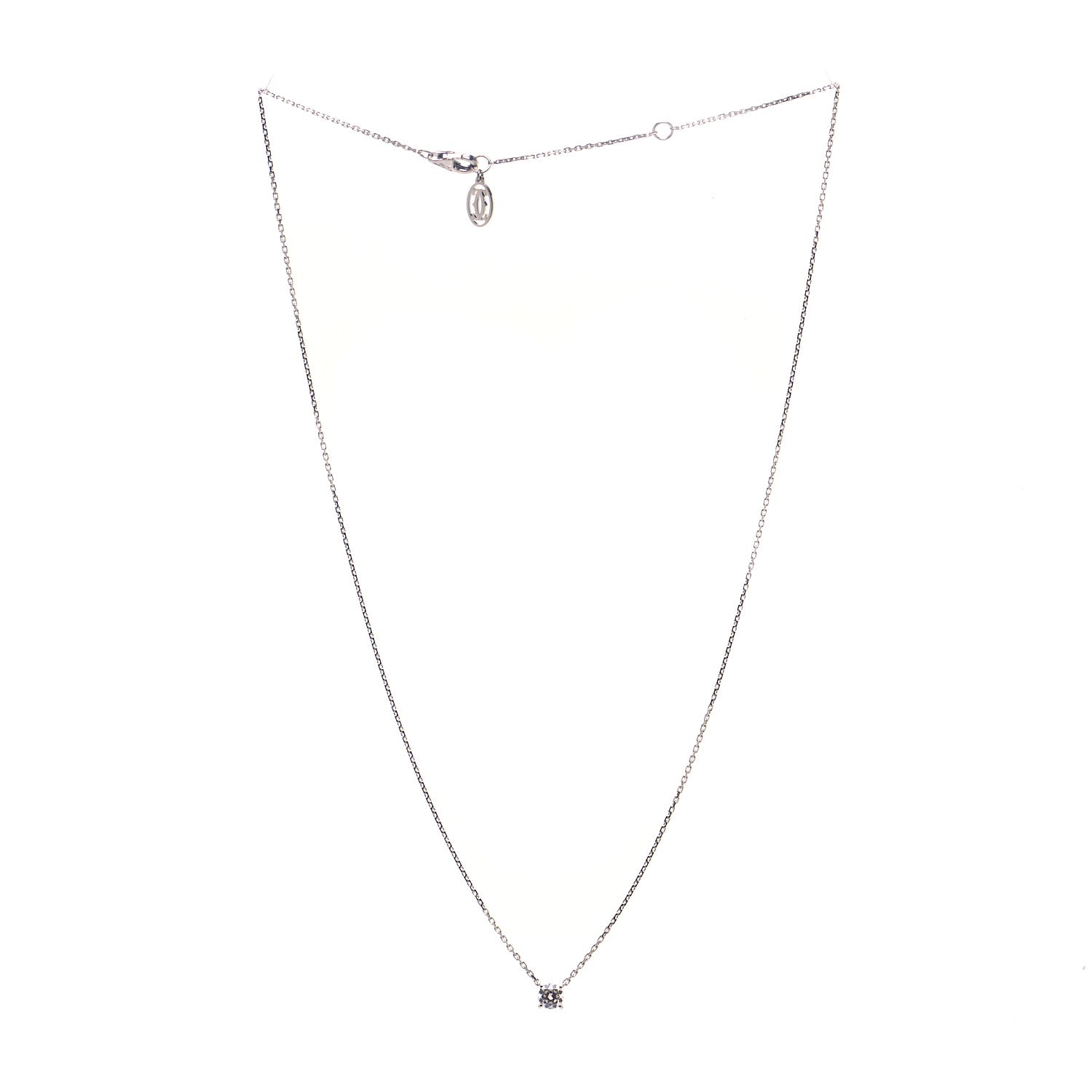 Cartier 18K White Gold Diamond .30ct 1895 Pendant Necklace 2 of 7