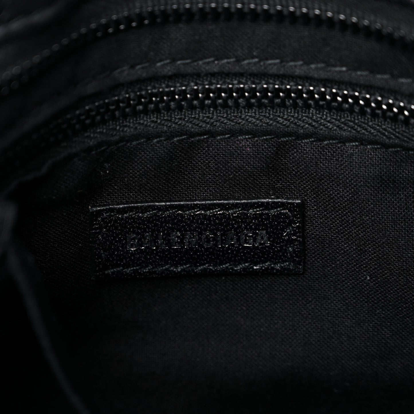 Matte Supple Lambskin Crocodile Embossed Classic Black Hardware Mini City Black