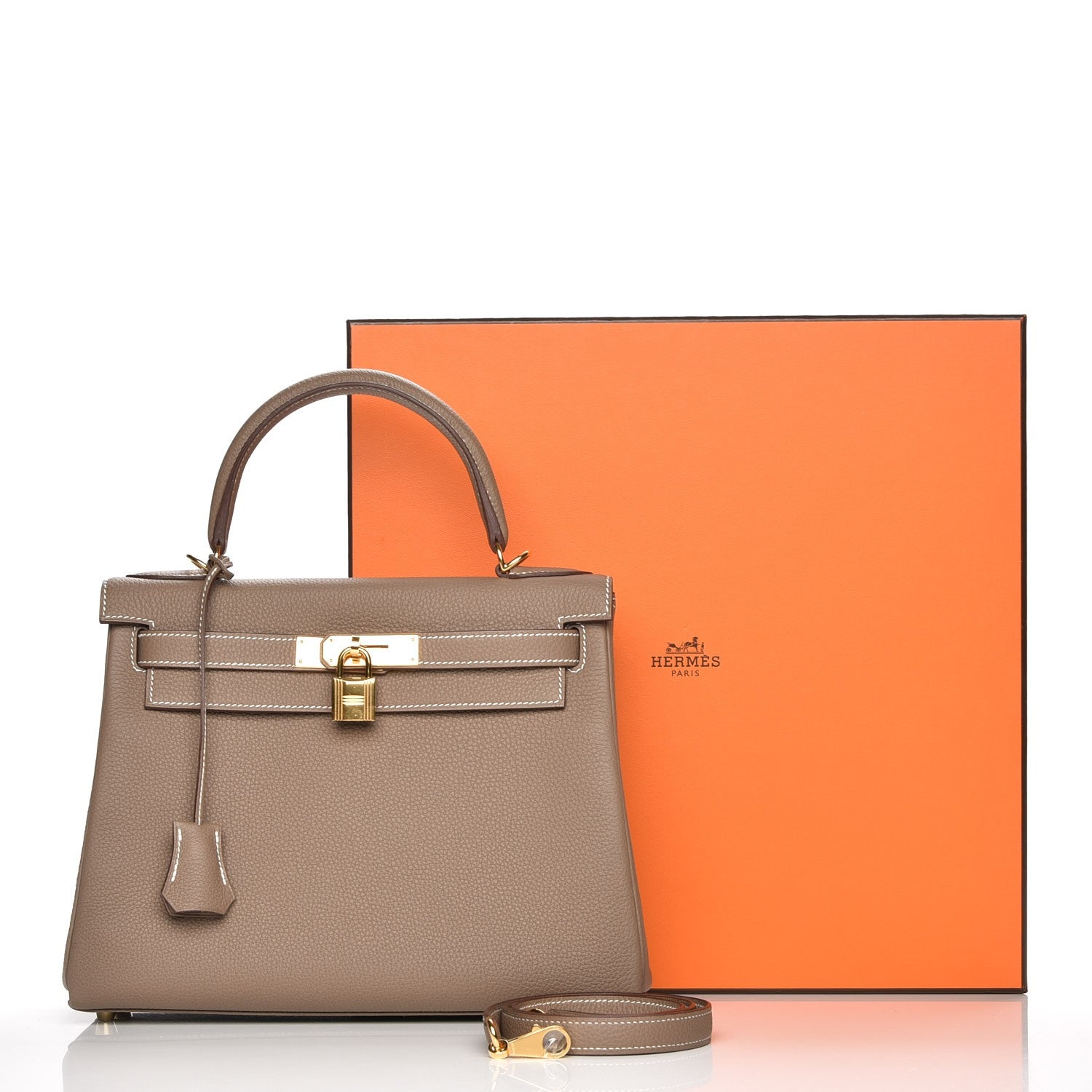 Hermes Togo Kelly Retourne 28 Etoupe 30 of 30