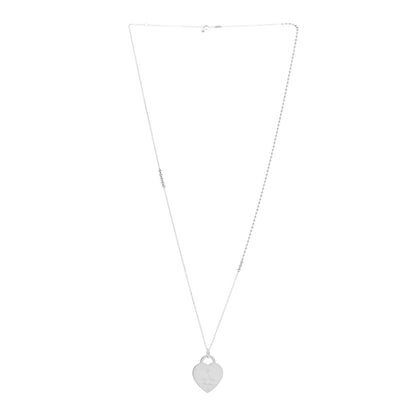 Tiffany Sterling Silver Zodiac Pisces Heart Tag Pendant Necklace 2 of 6