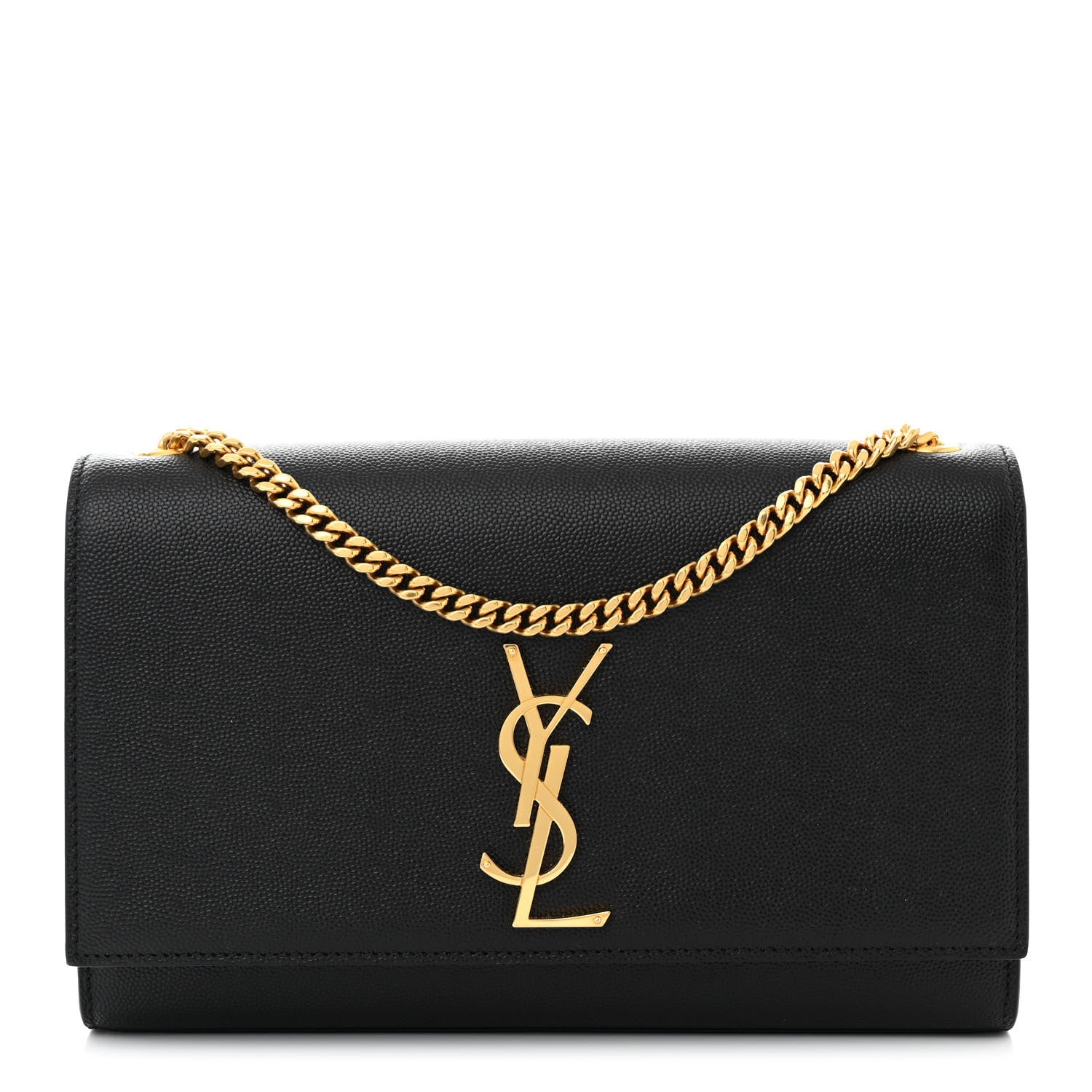 Saint Laurent Grain De Poudre Medium Classic Monogram Kate Satchel Black 1 of 10