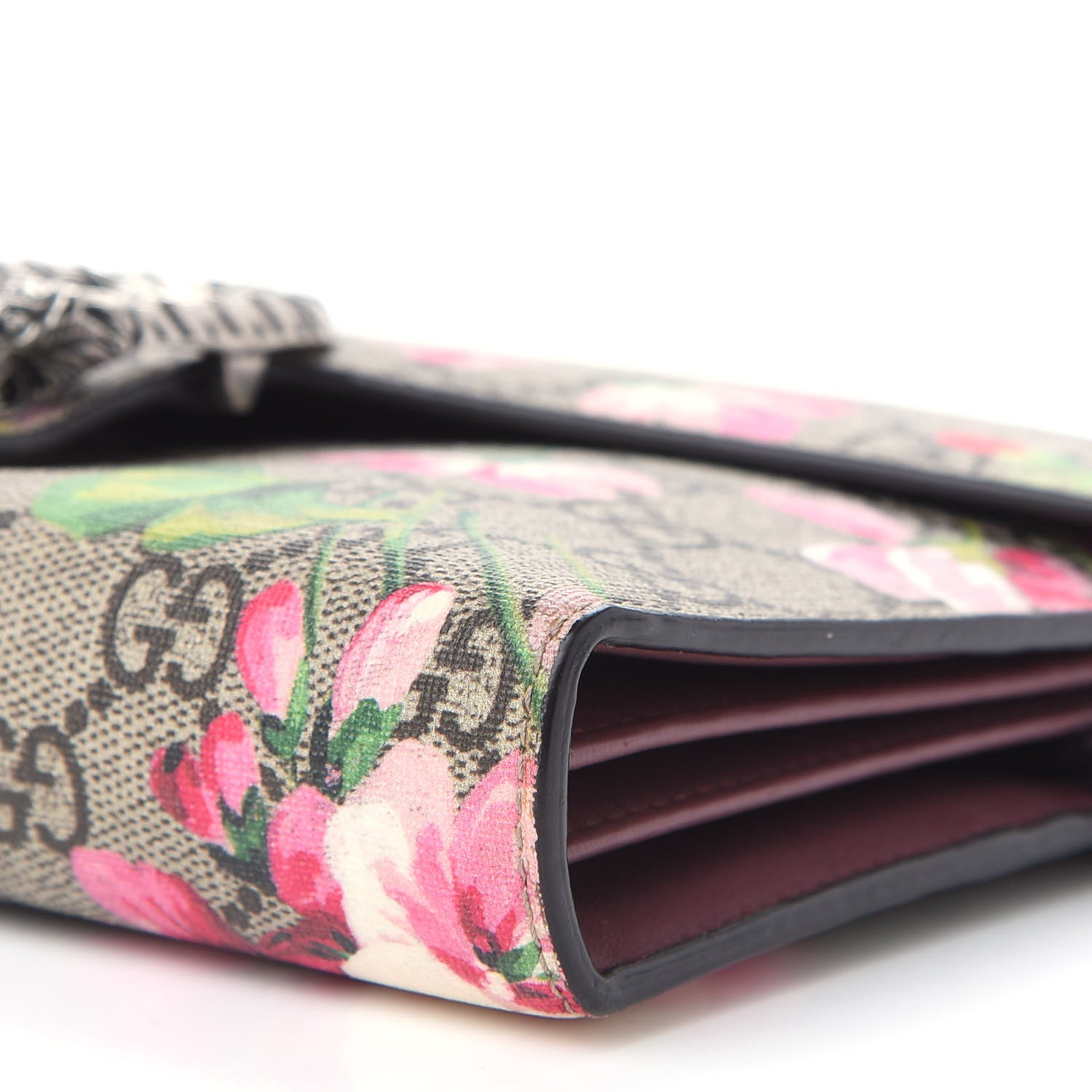 Gucci GG Supreme Monogram Blooms Mini Dionysus Chain Wallet Beige Multicolor Dry Rose 9 of 9