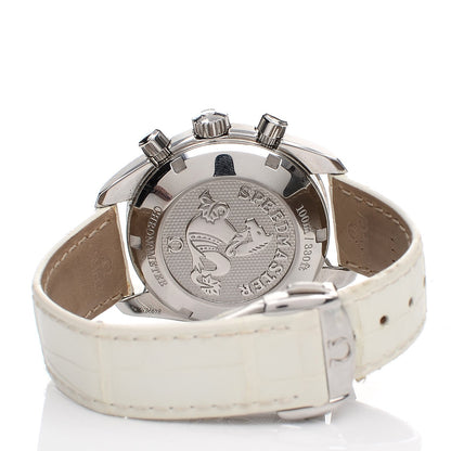 Omega Stainless Steel Alligator 38mm Speedmaster Automatic Chronograph Watch White 324.33.38.40.04.001 4 of 6