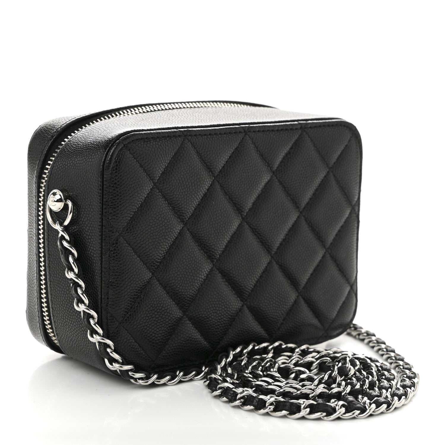 Chanel Caviar Quilted CC Vanity Case With Chain Black 3 of 10