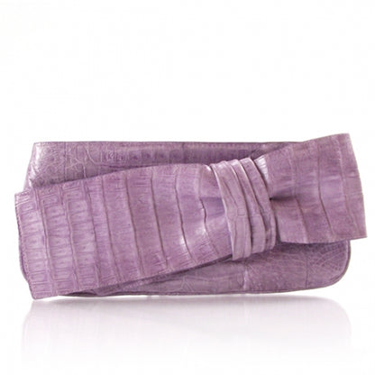 Nancy Gonzalez Crocodile Bow Envelope Clutch Lavender 1 of 5