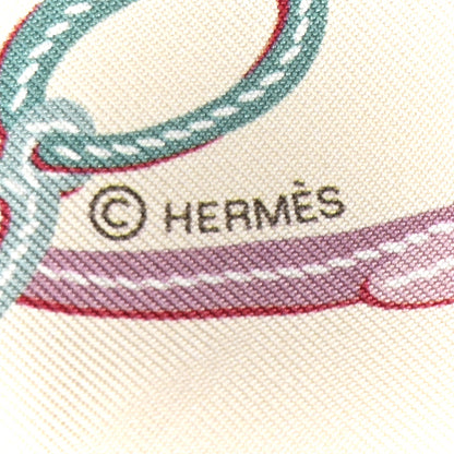 Hermes Silk Brides De Gala Applique Pique Twilly Creme Orange Jaune 3 of 4