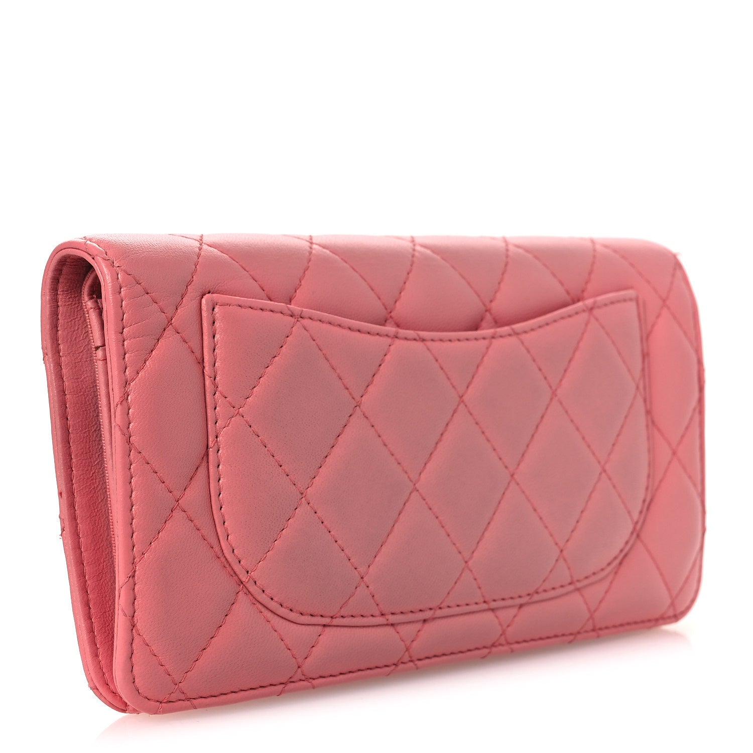 Chanel Lambskin Quilted Yen Wallet Pink 3 of 14