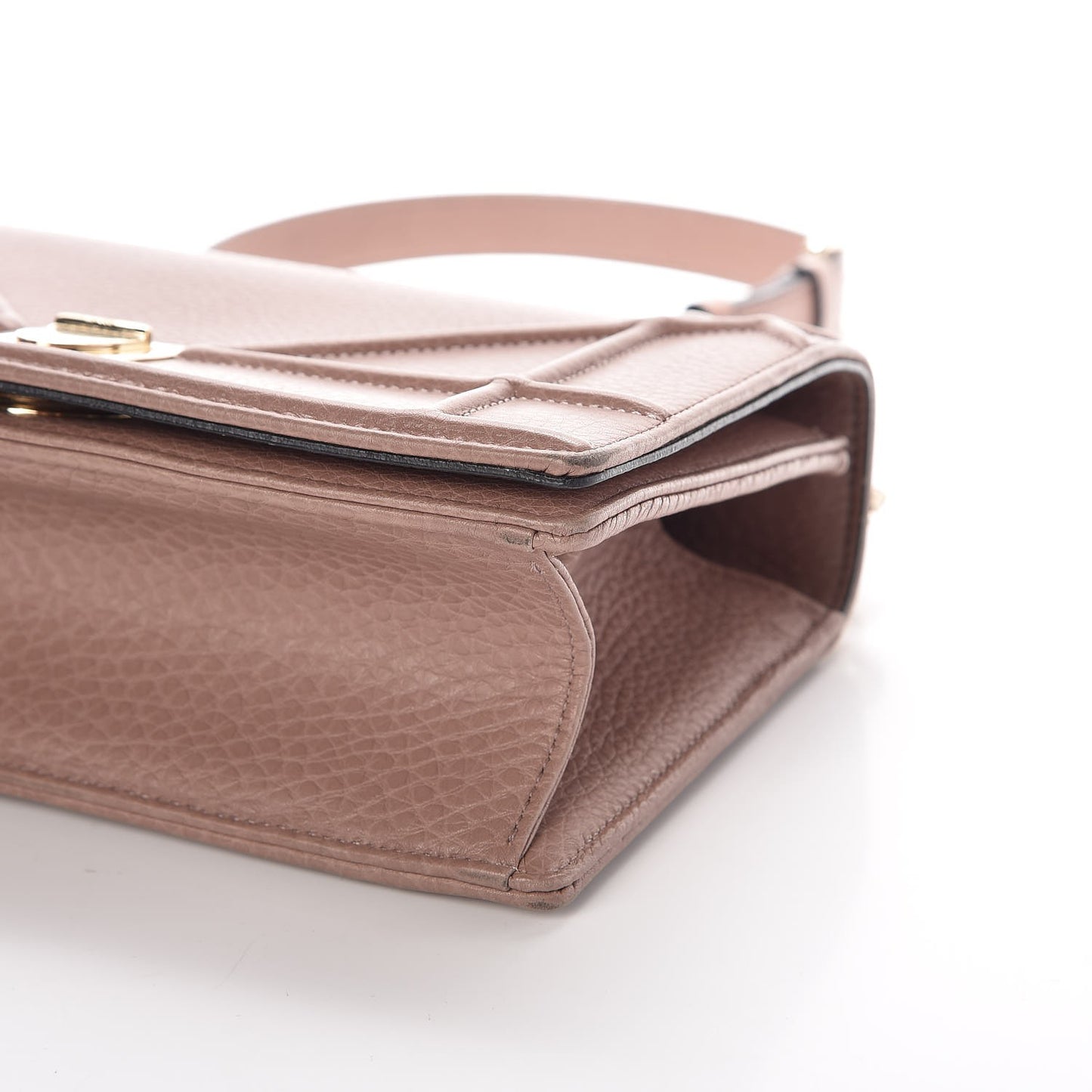 Grained Calfskin Small Diorama Flap Bag Taupe