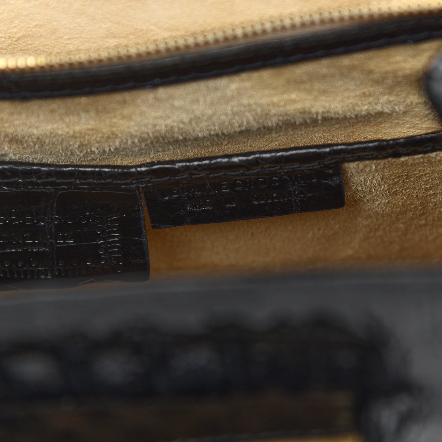 Crocodile Top Handle Bag Black