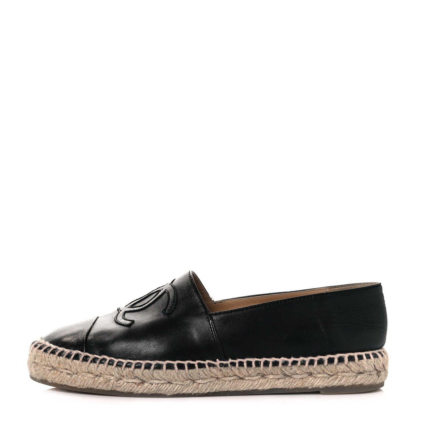 Lambskin CC Espadrilles 38 Black