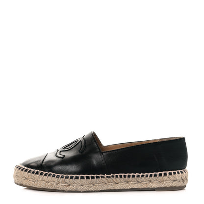 Chanel Lambskin CC Espadrilles 38 Black 1 of 9
