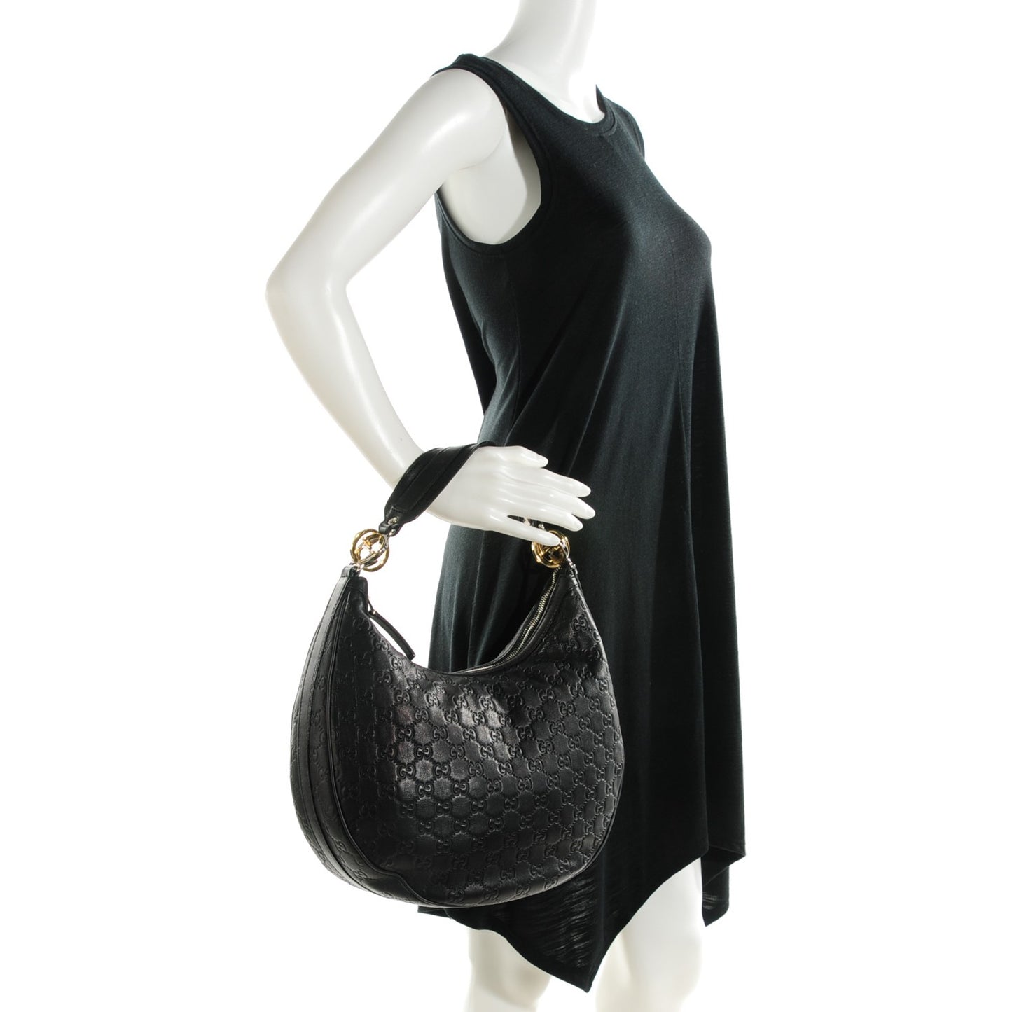 Guccissima Medium GG Twins Hobo Black