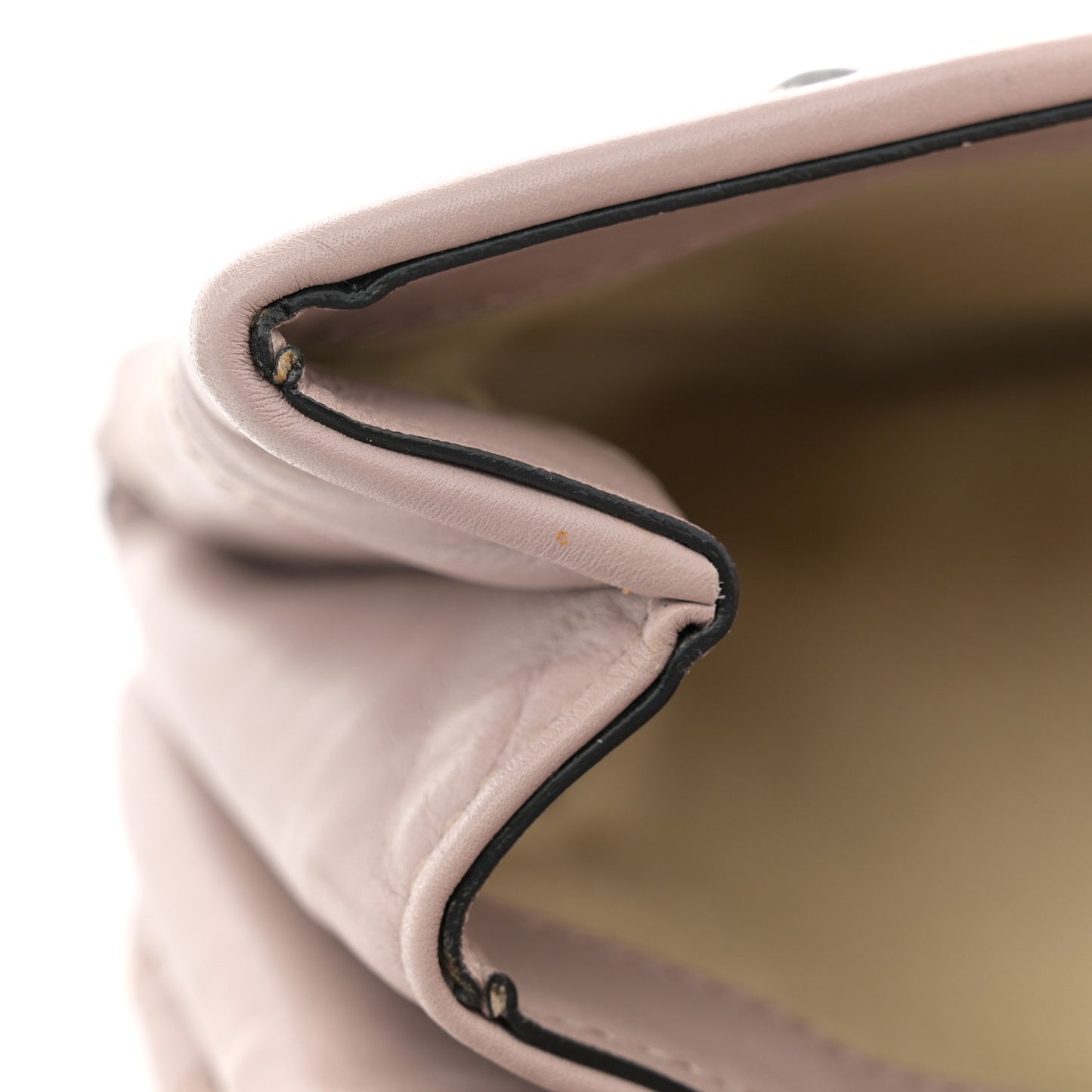 Lambskin Chevron Quilted Rockstud Shoulder Bag Poudre