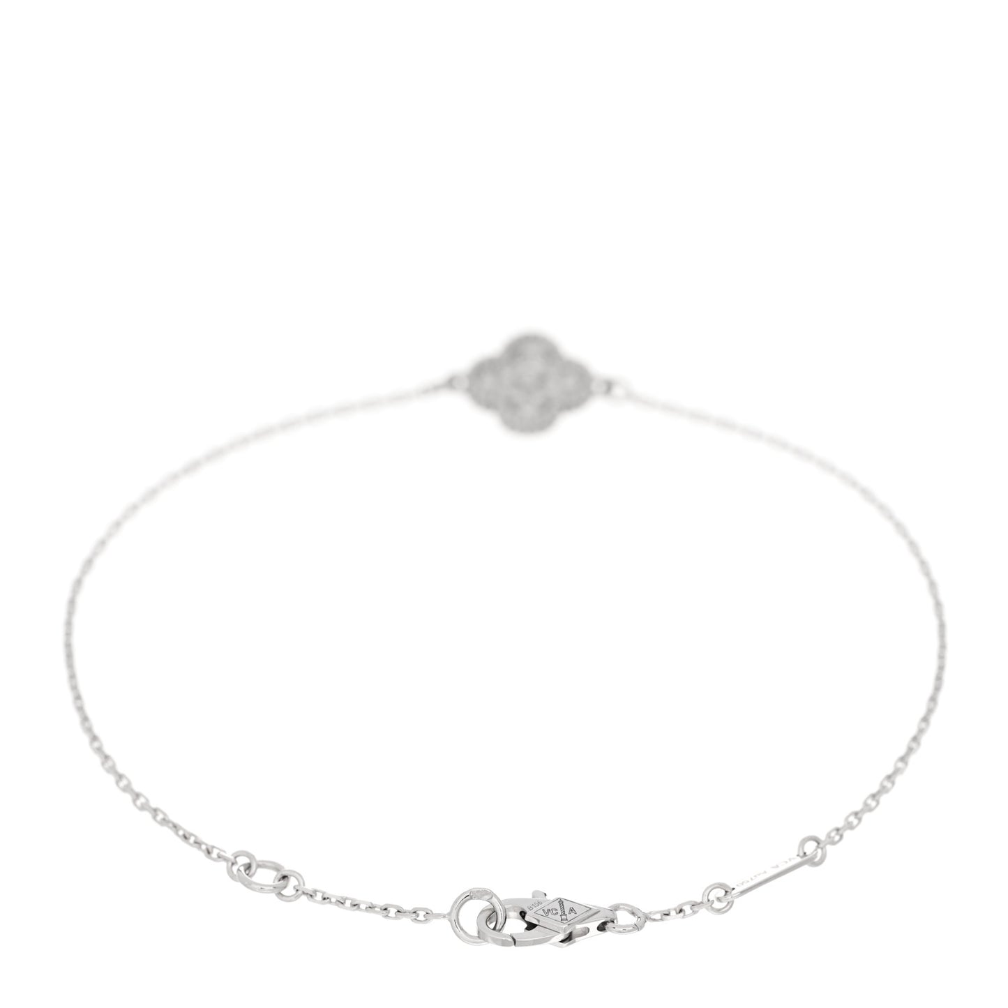 18K White Gold Diamond Sweet Alhambra Bracelet