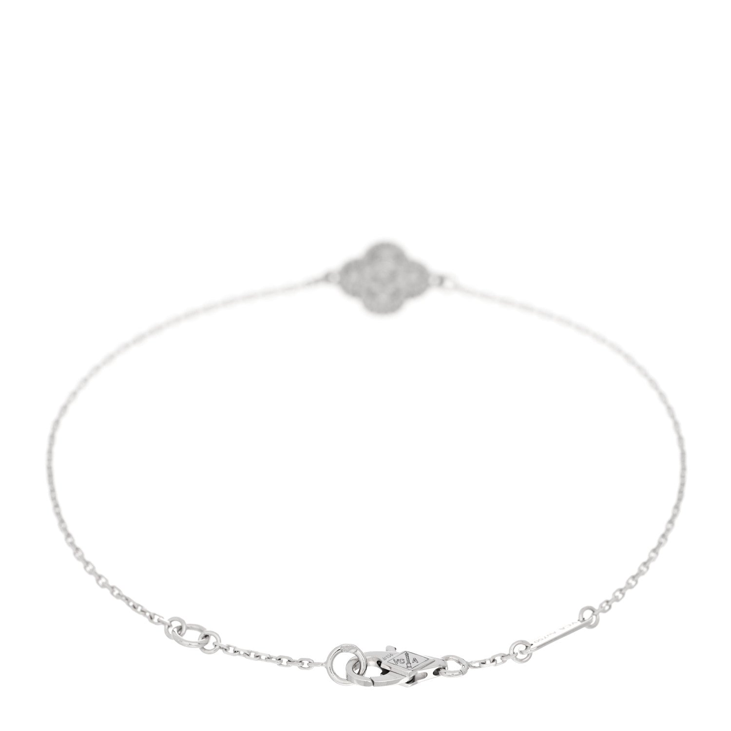 Van Cleef & Arpels 18K White Gold Diamond Sweet Alhambra Bracelet 2 of 3