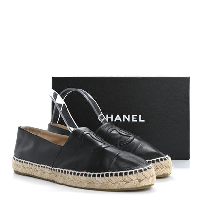 Chanel Lambskin CC Espadrilles 40 Black 10 of 10