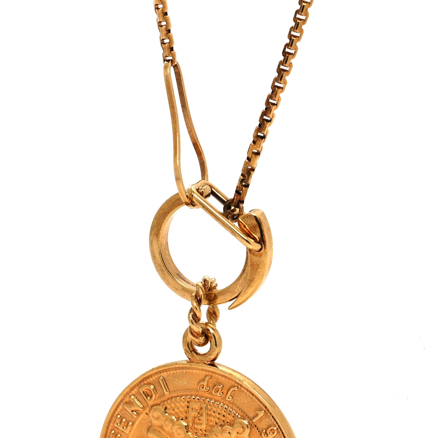 Brass Karligraphy Round Pendant Necklace